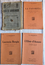 Gaetano Donizetti. Lotto di 4 libretti d'Opera lirica antichi. Vedi descrizione