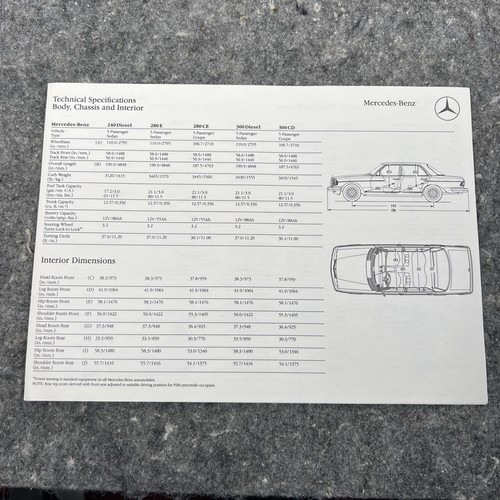 1980 mercedes benz spec folder - 1980, mercedes-benz