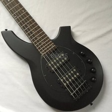 Basso Elettrico Bongo Nero Opaco 6 Corde Nero Hardware Dot Inlay 24 Rets