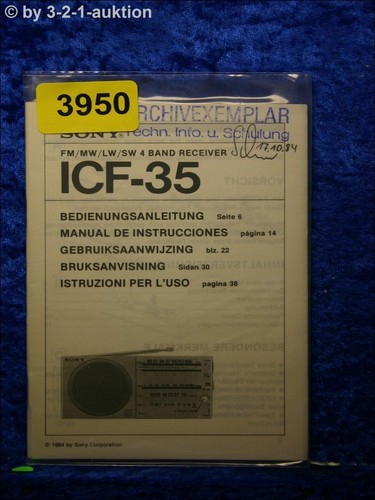 Sony manuale istruzioni icf - istruzioni,