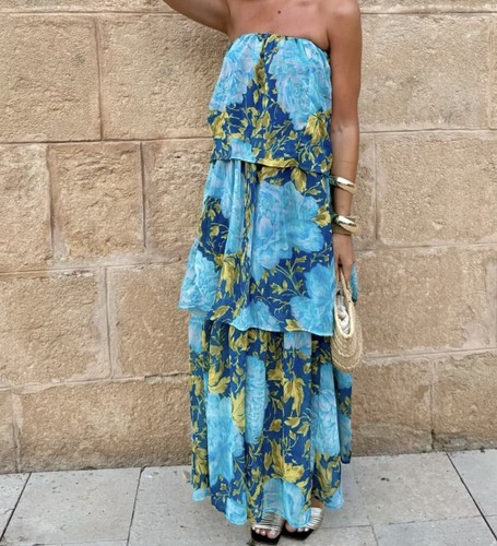 Maxi abito blu zara - abito,
