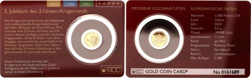 Gabun 1000 francs oro 2023 - gabun,