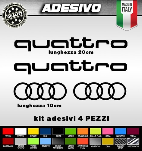 Kit adesivi audi quattro - kit,