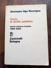 Corso di DIRITTO PUBBLICO - 4a ed - Rescigno - 1999 Zanichelli - LIBRO di Testo