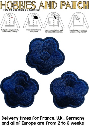 Set patch fiori blu - 3,