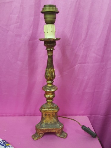 Candeliere legno dorato xix - legno,