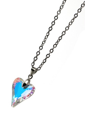 Collana cuore mezzo cristallo - cuore,