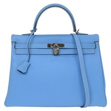 Borsa a mano Hermes Kelly blu