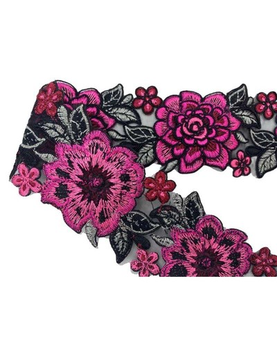 Passamaneria nero fucsia - 19,