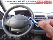 Logo clacson volante horn FIAT cinquecento YOUNG 900i cat NO AIRBAG sporting 1.1