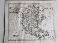 ANTICA MAPPA, PRIMA META' DELL'OTTOCENTO - AMERICA SETTENTRIONALE cm 27,5 x 24,5