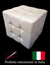 POUF POUFF PUFF PUF CUBO BOTTONI  ECO-PELLE POGGIAPIEDI DESIGN MADE IN ITALY