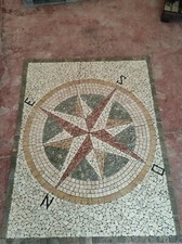 ROsoni rosone mosaico in marmo rosa dei venti diam. 150x200 cm incollata su rete