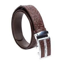 Cintura in vera pelle di coccodrillo marrone BONE Genuine brown crocodile belt