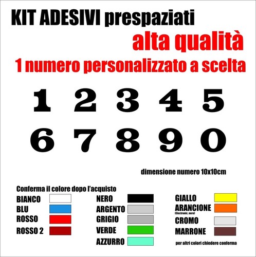 Kit numero personalizzato