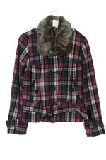 EDC Cappotto in lana Donna Cappotto Taglia IT 42 nero-verde-rosa stile casual