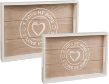 Set Di 2 Vassoi in Legno