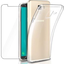 Pour SAMSUNG Galaxy J6 (2018) - Coque Gel Silicone transparent + 1 Verre Trempé