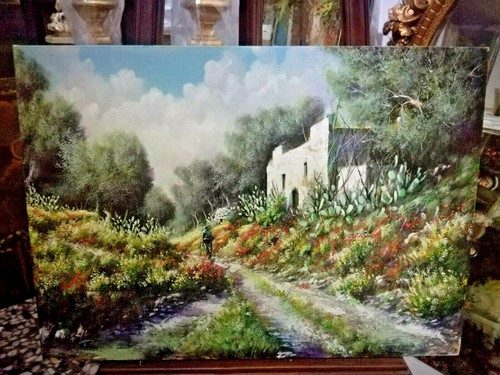 Dipinto olio tela opera - tela,opera, di