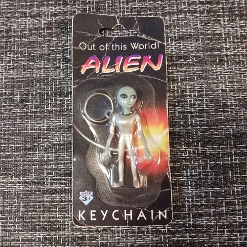 90s alien keychain ufo figure - keychain,