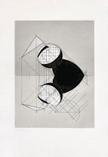 Paolo Schiavocampo Acquaforte 1975 Firmata Numerata 16/100 Astratta Certificato