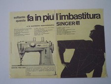 advertising Pubblicità 1964 MACCHINA PER CUCIRE SINGER 411