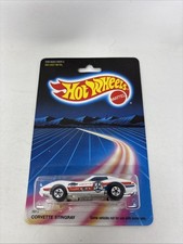 Hot Wheels 1987 Corvette Stingray White con Firestone Tampo Bubble schiacciato