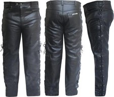 PANTALONI IN PELLE CON LACCI