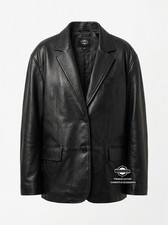 Blazer unisex nero pelle di