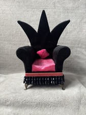 Portagioie in velluto nero rosa trono sedia divano arredo peluche organizer
