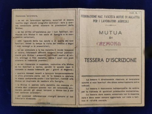 Tessera federazione fascista - tessera,