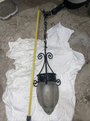 Lampadario vetro ferro - lampadario,