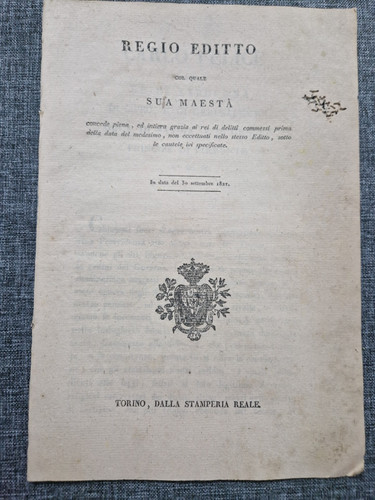 1821 carlo felice - 1821, editto