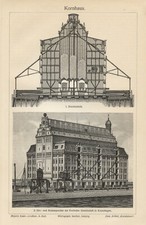 STAMPA Antica 1897 = ANTICHI SILOS CONSERVAZIONE CEREALI = Old  Print