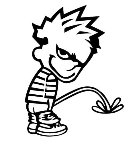 Adesivo calvin che pipi - che, fa