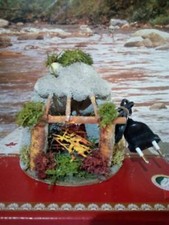 idea regalo Natale movimento per decoro presepe effetto fuoco sottocosto