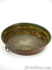 Pentola in rame o casseruola antica,vecchio tegame o padella da cucina a189