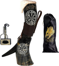 Corno Vichingo – 100 Autentici 453,6 G Con Supporto in Pelle Marrone Fondina Apr