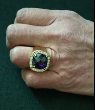 ANELLO CON PIETRA VIOLA SENZA NICKEL, MISURA 20