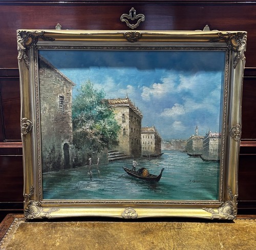 Dipinto olio tela paesaggio - olio, su