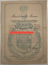 MINISTERO DELLA MARINA DIPLOMA
