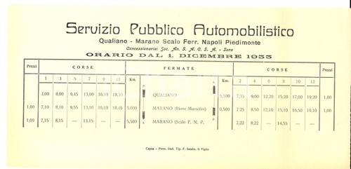 1933 orario pullmann linea - 1933,
