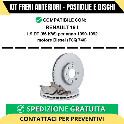 Kit freni anteriori renault - anteriori, 19