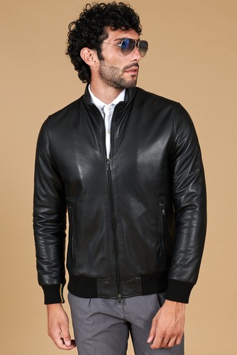 Bomber pelle nera uomo - bomber,