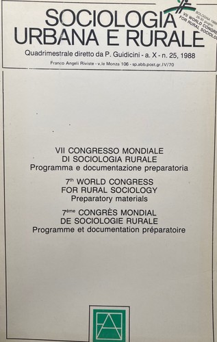 Sociologia urbana rurale - sociologia,