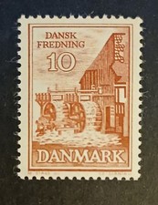 Francobolli Danimarca Mulino ad acqua di Borkop Mc 404 Yt 412 1960