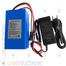Batteria a Litio Ferro Fosfato LifePo4 12V DC 15AH Disc.30A + Charger 14.6V 3Ah