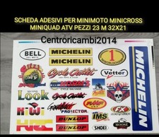  ADESIVI MINIMOTO ATV QUAD MINICROSS MINIQUAD PIT BIKE 23 PEZZI  FOGLIO 32X21