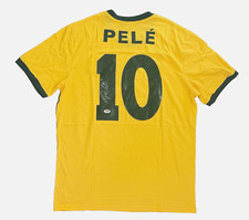 Maglia personalizzata calcio Brasile Pelé autentica firmata autografata PSA DNA ITP COA