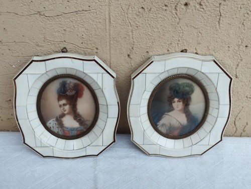 Antica coppia miniature - antica,